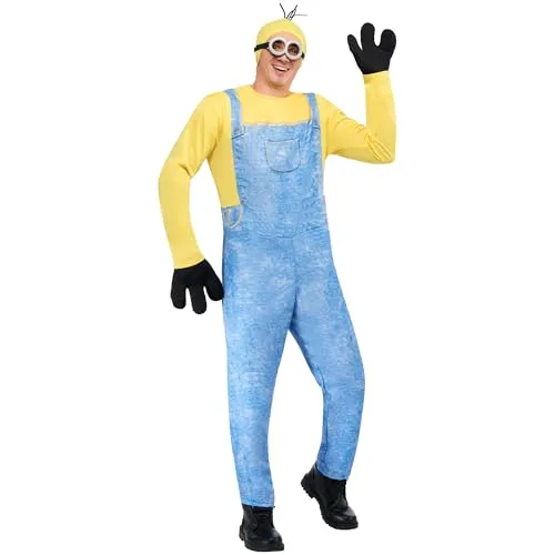 Rubie‘s Minion Kevin-Kostüm für Erwachsene, Standardgröße - Lizenziertes Kostüm mit Anzug, Handschuhen, Kopfhaube und Schutzbrille. Ideal für Karneval und Partys, sorgt für Spaß und gute Laune!