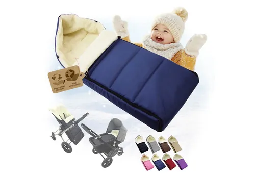 BAMBINIWELT Fußsack LAMMWOLLE - Winterfußsack für Kinderwagen - Vielseitiger Winterfußsack aus Lammwolle, ideal für Kinderwagen, Buggy und Babyschale. Kuschelig warm, wasserabweisend und waschbar bei 30 Grad für maximale Hygiene.