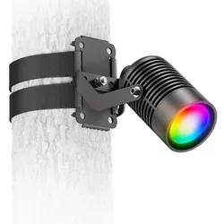 ledscom.de Gartenstrahler SHINGA mit Gurtbefestigung für außen, Stecker, schwarz, inkl. GU10 LED Lampe, RGB, smart home, 473lm