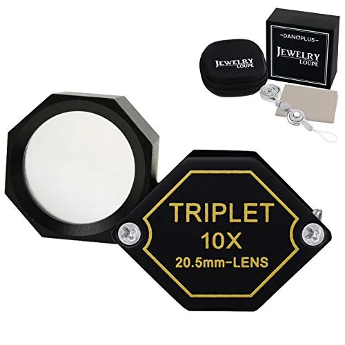 Juwelierslupe, 10-fache Vergrößerung Faltlupe Juwelier Diamant Lupe Lupe für Diamanten, Juweliere, Münzen, Briefmarken