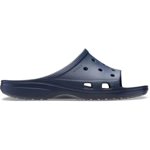 Crocs Sandale Saturday Slide navyblau Herren, Größe Euro (US): 42-43 - Entdecke die Men's Saturday Slide in navyblau! Dieser praktische Slide vereint klassischen Komfort und modernes Design. Ideal für jeden Anlass, bietet er optimalen Sitz und die Möglichkeit, deinen persönlichen Stil mit Jibbitz zu zeigen.