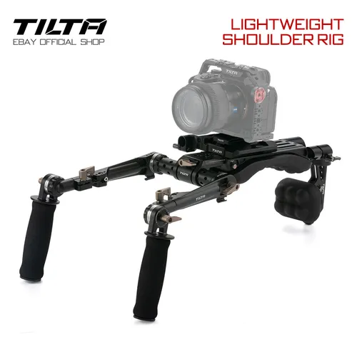 Tilta Universal Lightweight Shoulder Rig für DJI Ronin 4D - Filmkamera-Zubehör mit hochwertigem Aluminium, ideal für präzise Kameraführung und komfortables Arbeiten bei Filmprojekten.
