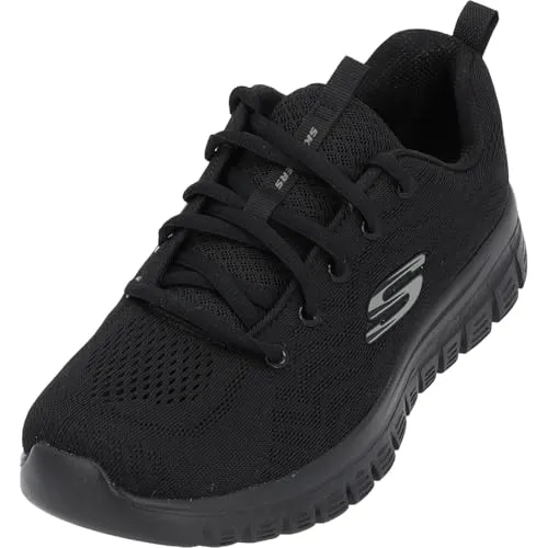 Skechers Damen Graceful Get Connected Trainers, Black Mesh / Trim, 37.5 EU