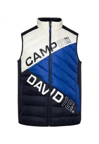 CAMP DAVID Steppweste weiß M - Herren-Weste aus 100% Polyamid, leicht und bequem, ideal für Übergangszeiten und stylische Outfits.