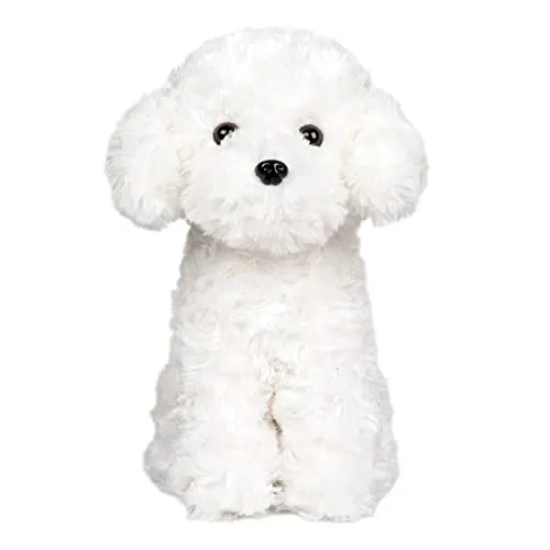 WEIGEDU Spielzeug Pudel Stofftier, Bichon Frise Malteser Hund Welpe Plüschspielzeug für Mädchen Jungen Kinder Babys Geburtstag Ostern Schlafenszeit Geschenke, 32 cm weiß
