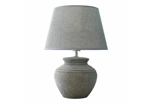 LOBERON Tischlampe Cleveland - Tischlampen im Antik-Look, kunstvoll gearbeiteter Fuß aus Keramik und Leinen, perfekte Akzentbeleuchtung für stilvolle Wohnräume.