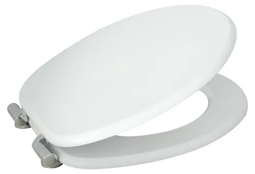 Sanicomfort WC Sitz Pearly, MDF weiß mit Absenkautomatik - Eleganter WC-Sitz Pearly aus robustem MDF, bietet Soft-Close-Funktion für leises Schließen und einfache Montage – ideal für stilvolle Badezimmer.