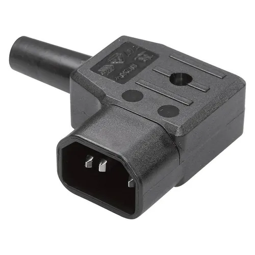 Kaiser 747/sw/C Kaltgeräte-Steckverbinder 747 Stecker, gewinkelt Gesamtpolzahl: (747/sw/C)