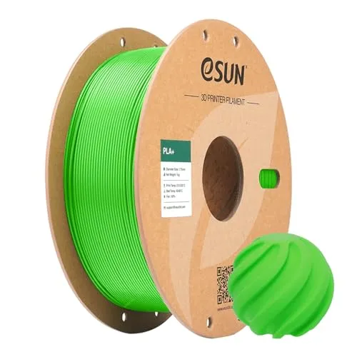 eSUN PLA+ Filament 1.75mm, 3D Drucker Filament PLA Plus, Maßgenauigkeit +/- 0.03mm, 1kg Spule (2.2 LBS) 3D Druck Filament für 3D Drucker, Spitze Grün