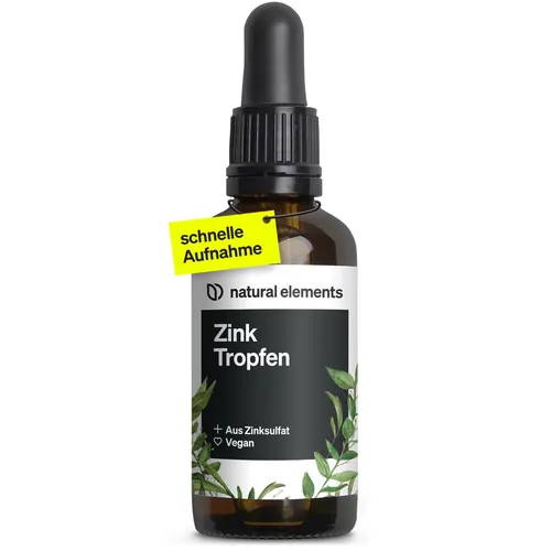 natural elements Zink Tropfen 100ml - Premium Ionisches Zink - VEGANE ZINK TROPFEN | Diese hochwertigen Tropfen enthalten 15 mg Zinksulfat pro Tagesdosis und sind ideal zur Unterstützung der täglichen Pflege. Laborgeprüft und ohne Alkohol – perfekt für eine bewusste Ernährung.
