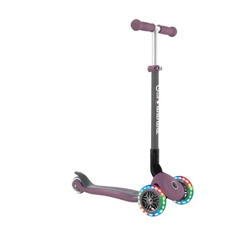 GLOBBER Primo Foldable Lights – 3-rädriger Tretroller für Kinder mit LED-Rollen - Kinderscooter mit patentiertem Klappmechanismus und farbenfrohen LED-Vorderrädern, ideal für sicheres Fahren und spielerisches Lernen für Kinder ab 3 Jahren.