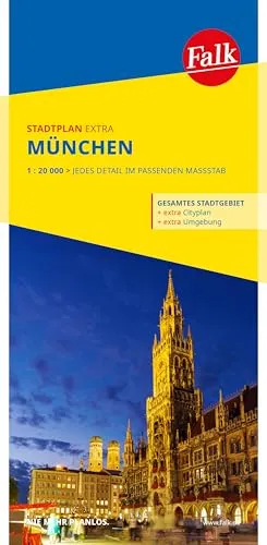 Falk Stadtplan Extra München 1:20.000: mit Ortsteilen von Dachau, Fürstenfeldbruck, Garching, Germering, Grünwald, Ismaning, Taufkirchen