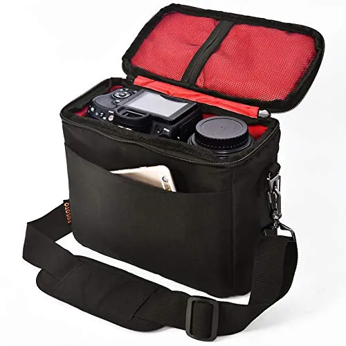 FOSOTO DSLR-Kameratasche - Kameratasche für Spiegelreflexkameras, wasserdicht und stoßfest, bietet Platz für 1 SLR-Kameragehäuse und 2 Objektive, ideal für Outdoor-Aufnahmen.