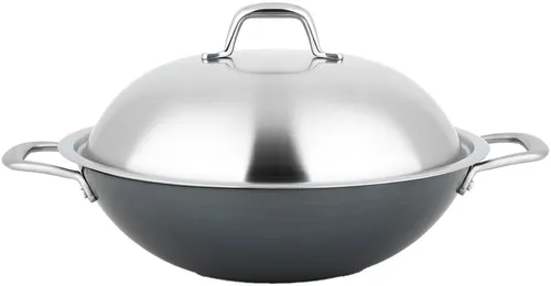 Carl Schmidt Sohn Wok Altena, Ø 32 cm mit Deckel – Induktion - Pfanne aus robustem Eisen für gesundes Kochen, ideal für Gemüse- und Fleischgerichte. Hohe Wärmeverteilung sorgt für schmackhafte Ergebnisse.