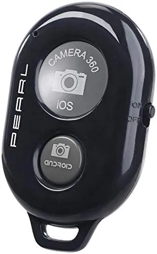 PEARL Auslöser, Bluetooth: Kabelloser Fernauslöser mit Bluetooth für Smartphone-Kameras (Fotoauslöser, Handy Fernauslöser, Selbstauslöser)