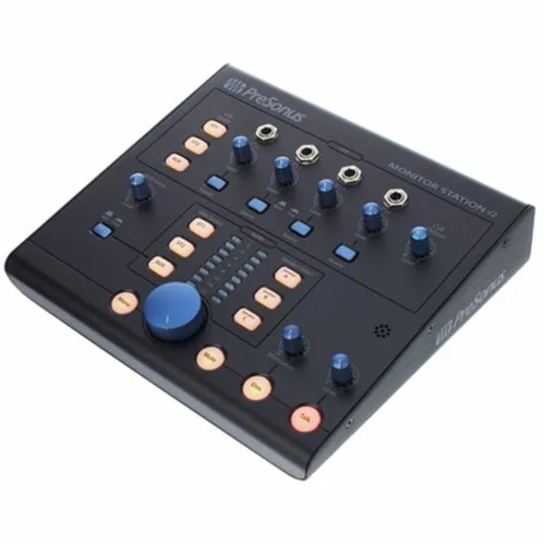 PreSonus Monitor Station V2 - Professionelle Monitorsteuerung - Audio Interface mit integrierter Talkback-Funktion und hochwertigen Lautstärkereglern für präzisen Klang in Studio-Umgebungen.