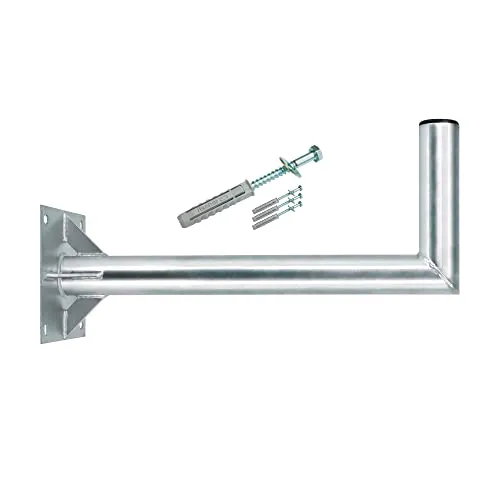 Premium X 60cm Wandhalterung für Satelliten-Schüssel - Halterungen für Satellitenschüsseln - Hochwertige Stahl-Winkelhalterung mit 4-fach Verstrebung für stabile und wetterfeste Montage von SAT-Antennen.