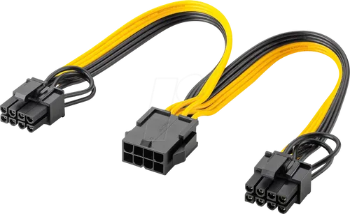 GOOBAY 60000 - 8-Pin PCIe-Buchse auf 2x 6+2 PCIe Stecker