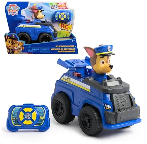 PAW Paw Patrol RC Chase - Spielzeugautos für kreative Abenteuer: Mit dem 25 cm langen Chase Action Cruiser erleben Kinder spannende Einsätze und fördern ihr Rollenspiel! Ideal für kleine Nachwuchsfahrer:innen ab 3 Jahren.