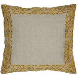 Handgefertigter Kissenbezug Frisia Gold 50x50cm - Boho Vintage Deko