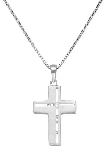 Firetti Silber 925 Kette mit Zirkonia Anhänger - Elegante Venezianer Halskette aus Silber 925 mit abnehmbarem Zirkonia-Anhänger. Perfekt für jeden Anlass und ein ideales Geschenk zu besonderen Feierlichkeiten.