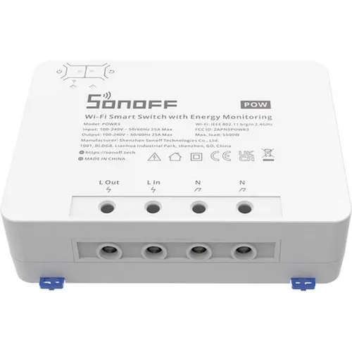 SONOFF POW R3 25A WiFi Smart Switch - Smart & Ferngesteuerte Stecker mit 25A Überlastschutz, Stromverbrauchsmessung und Sprachsteuerung über Alexa und Google Assistant für mehr Sicherheit und Energieeinsparung.