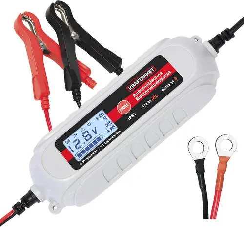 Dino KRAFTPAKET 136312 Automatikladegerät 12 V, 6 V - Fahrzeugbatterie-Ladegeräte mit automatischer Ladefunktion, ideal für Motorräder und bietet eine einfache Wartung und Überwachung des Ladezustands.