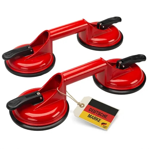 Werkzeugkönig Glassauger - 2er Set mit 100 kg Tragkraft - Saugnäpfe für Materialtransport - 2 fach Glassauger mit max. 100 kg Tragkraft, ideal für glatte Flächen, extra robust und mit praktischer Einhand-Bedienung.