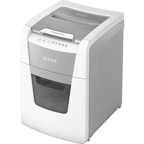 Leitz Aktenvernichter IQ Small Office 100, 8012 - Aktenvernichter für Büros mit Mikroschnitt P5, vollautomatisch schreddert bis zu 100 Blatt, leise und mit Anti-Papierstau-Technologie für effizientes Arbeiten.