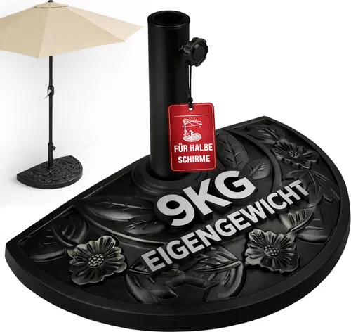 Deuba Schirmhalter halbrund schwarz - Schirmhalter für Stabilität, halbrunde Form in elegantem Schwarz, ideal für Garten oder Terrasse.