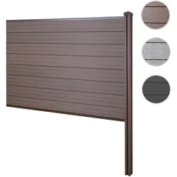 WPC-Sichtschutz Sarthe - Erweiterungselement mit Pfosten, 188 cm braun - Erweiterungselement für WPC-Sichtschutz, inklusive Pfosten. Robuste, witterungsbeständige Bauweise für individuelle Gestaltung. Einfacher und schneller Aufbau dank Stecksystem.