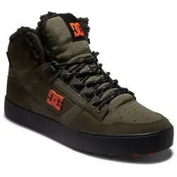 DC Shoes Herren Pure High-Top Sneaker, Dusty Olive/ORANGE, 42 EU - Herren-Skateboardschuhe mit robuster Mischung aus Nubukleder und ballistischem Nylon, ideal für Skateboarding und Freizeit.