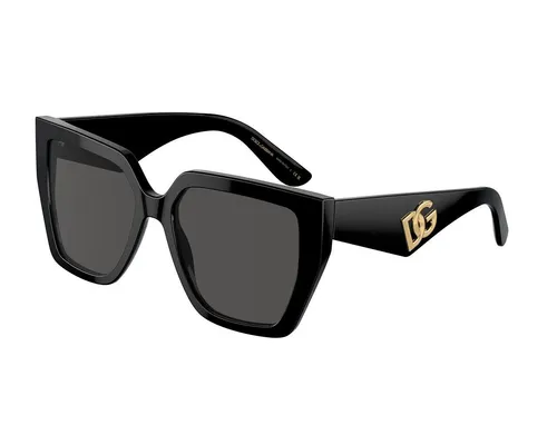 Dolce & Gabbana DG4438 Sonnenbrille Schwarz Grau - Elegante Sonnenbrille für Damen und Herren mit UV400 Schutz. Der quadratische Acetat-Rahmen in Schwarz und graue Gläser bieten stilvollen Schutz und Komfort.