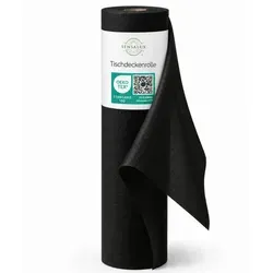 Sensalux Tischdecke Rolle 25m aus Vlies in Schwarz - Vielseitige Tischdeckenrolle für Feiern und Events, 100 cm breit und 25 m lang. Hergestellt aus 100% Polypropylen, ideal für Hochzeiten, Geburtstagsfeiern und Gartenpartys. OEKO-TEX® zertifiziert für geprüfte Qualität.