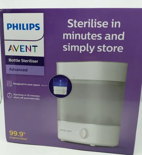 Philips Avent Sterilisator SCF291/00 - Chemiefrei, tötet 99,9 % der Keime in nur 10 Minuten, ideal für Schnuller und kleine Gegenstände