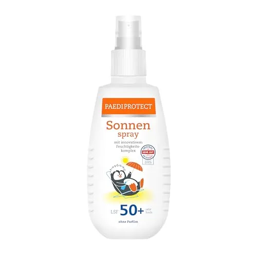 PAEDIPROTECT Sonnenspray Kinder Baby LSF 50+ 150 ml - Sonnenschutzmittel für empfindliche Kinderhaut, parfümfrei & wasserfest, schützt sofort vor UVA/UVB-Strahlung und ist dermatologisch getestet.