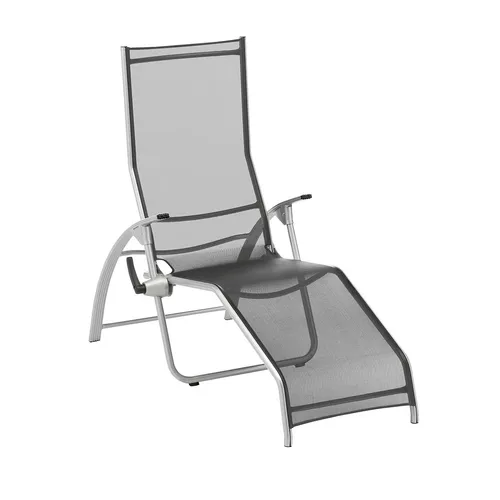 Kettler Tampa Bäderliege 1710-100 silber - Wetterfeste und klappbare Saunaliege aus Aluminium, ideal für den Garten. Mit modernem Design und praktischen Maßen für optimalen Komfort. Maximale Belastbarkeit: 120 kg.