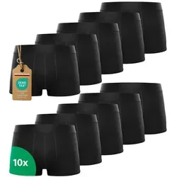 Kemes Boxershorts Herren 10 Pack - Baumwolle schwarz, atmungsaktiv und ohne störende Etiketten für optimalen Komfort