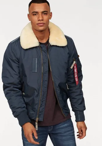 ALPHA INDUSTRIES Bomberjacke "INJECTOR III" Herren - Modische Funktionsjacke mit Lammfellkragen, schmaler Passform und praktischen Reißverschlusstaschen für einen stylischen Auftritt.