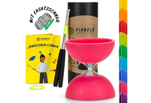 Diabolo Freizeitsport Spiel Diabolo Set Basic (pink) - Gymnastik & Geschicklichkeit, ideal für Kinder ab 3 Jahren zur Förderung von Geschicklichkeit und Koordination