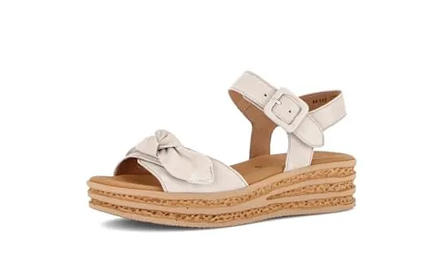 Gabor Damen Sandaletten - Bequeme Sommerschuhe in Oak - Elegante Sandaletten für Damen in der Farbe Oak. Ideal für den Sommer, mit flachem Absatz und Klettverschluss für einfachen Tragekomfort. Perfekt für jeden Anlass!