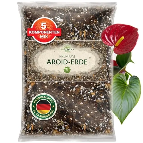 ORAGARDEN Aroid Mix Erde für Zimmerpflanzen und Garten - 3L Aroiden Substrat für Pflanzen, Palmen, Blumen - 5 Komponenten Blumenerde