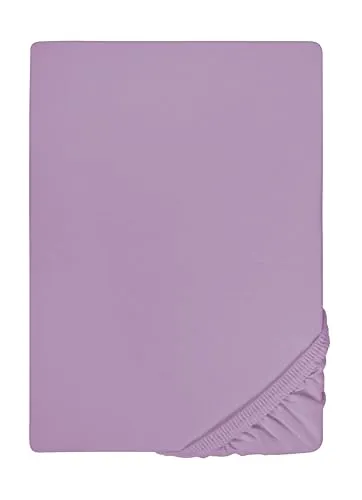 Biberna Feinjersey Spannbettlaken 0077144 lila 140-160 cm x 200 cm - Bettlaken aus 100% Baumwolle, besonders weich und atmungsaktiv für einen erholsamen Schlaf.