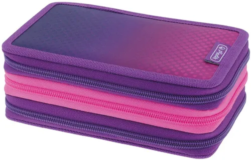 Herlitz Federmäppchen TriCase Dip Dye, 31-teilig - Schüleretui mit 31 Teilen, ideal für Mädchen. Robustes Design in pink/lila mit tollem Farbverlauf und 3 Fächern für optimale Organisation.