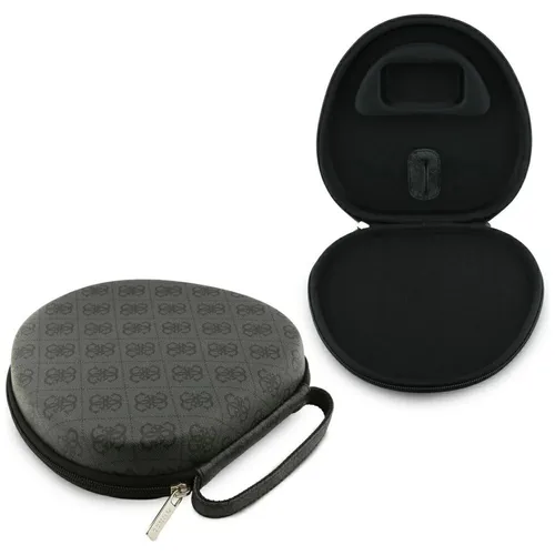 Guess Carry Box für Over-Ear-Kopfhörer, Schwarz – Stylisches Schutzelement - Das Guess Carry Box Etui bietet sicheren Schutz für Over-Ear-Kopfhörer mit halbsteifer Schalenkonstruktion. Ideal für unterwegs, schützt es vor Kratzern und Stößen und sorgt für eleganten Stil.