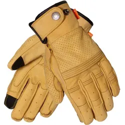 Merlin Leigh D3O Heritage Motorradhandschuhe, gelb, Größe S für Männer - Hochwertige Motorradhandschuhe aus Ziegenleder mit perforierten Einsätzen für optimale Belüftung. Ideal für stilbewusste Fahrer, die Komfort und Sicherheit schätzen.