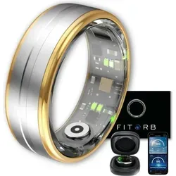 Fitorb Smart Ring Pro - Saturn Silber Gr. 10 - Fitnessring mit integriertem Aktivitätstracking und Schlafüberwachung. Ideal zur Erreichung Ihrer Fitnessziele. App verfügbar ohne Abogebühren, für eine umfassende Analyse Ihrer Aktivitäten und Schlafqualität.
