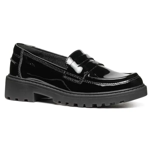 Geox J Casey Girl C Moccasin, Black, 38 EU - Sneaker für Mädchen, atmungsaktiv und ideal für den ganzen Tag Komfort.