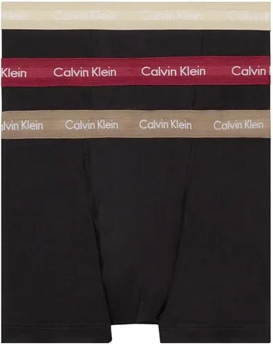 Calvin Klein Herren 3er Pack Boxershorts Trunks Unterwäsche, Schwarz (B- Rumba, Caribou, Black Wbs), S