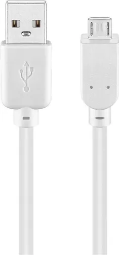 Goobay 96190 USB 2.0 Hi-Speed Kabel, Weiß, 0.15 m - USB 2.0-Stecker (Typ A) > USB 2.0-Micro-Stecker (Typ B)